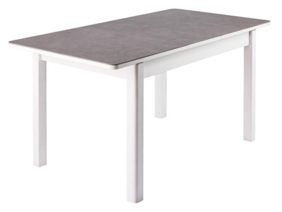 Кухонный раздвижной стол Нордкап, Керамика, grigio серый, 40 прямые фигурные массив белый в Магадане - изображение