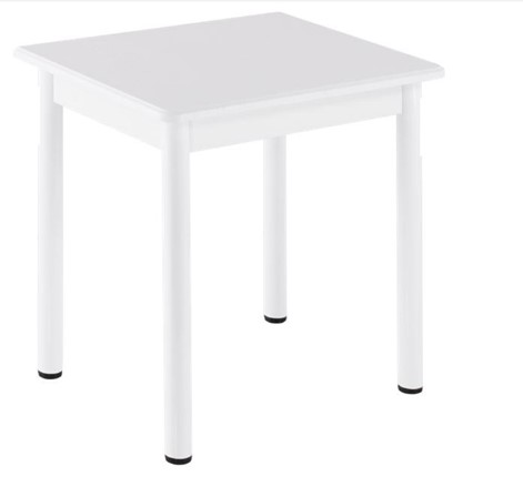 Кухонный пристенный стол НСПА-07 МДФ, белый МДФ/белое дерево/36 прямые трубки белый в Магадане - изображение