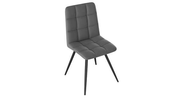 Обеденный стул Бруно (конус Т3), Черный муар матовый/Кожзам Серый в Магадане - изображение