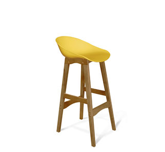 Барный стул SHT-ST19/S65 (желтый/светлый орех) в Магадане