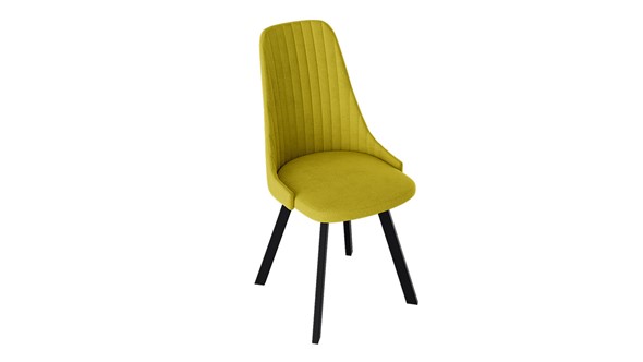 Кухонный стул Франк (паук) исп2 (Черный матовый/Микровелюр Желтый) в Магадане - изображение