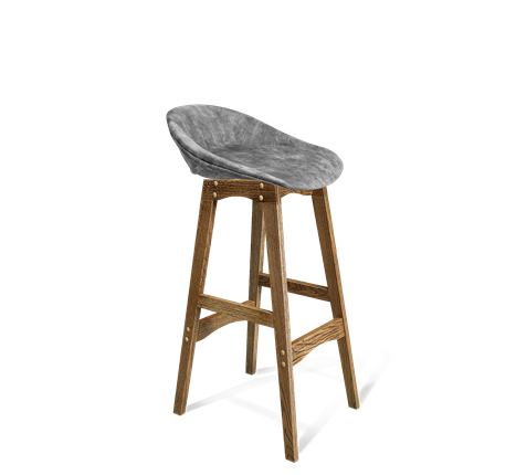 Барный стул SHT-ST19-SF1 / SHT-S65 (дымный/дуб брашированный коричневый) в Магадане - изображение