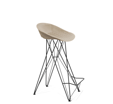Барный стул SHT-ST19-SF1 / SHT-S66 (ванильный крем/черный муар) в Магадане - изображение