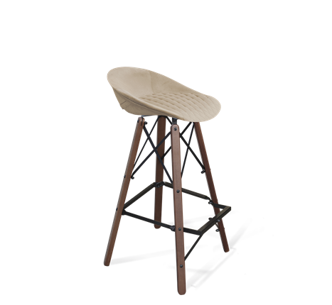 Барный стул SHT-ST19-SF1 / SHT-S80 (ванильный крем/темный орех/черный) в Магадане - изображение