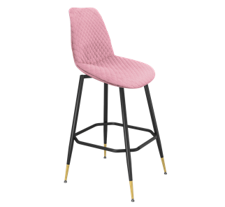 Барный стул SHT-ST29-С22 / SHT-S148 (розовый зефир/черный муар/золото) в Магадане