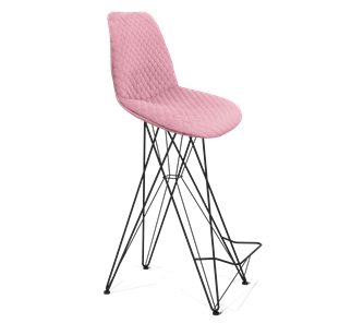 Барный стул SHT-ST29-С22 / SHT-S66 (розовый зефир/черный муар) в Магадане