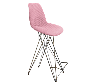 Барный стул SHT-ST29-С22 / SHT-S66 (розовый зефир/черный муар/зол.патина) в Магадане - предосмотр