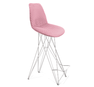 Барный стул SHT-ST29-С22 / SHT-S66 (розовый зефир/хром лак) в Магадане