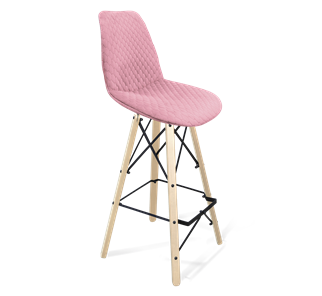 Барный стул SHT-ST29-С22 / SHT-S80 (розовый зефир/прозрачный лак/черный) в Магадане