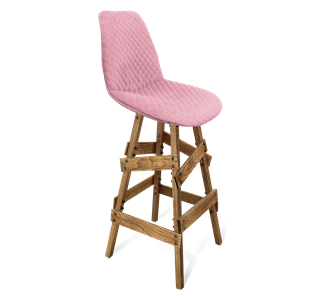 Барный стул SHT-ST29-С22 / SHT-S81 (розовый зефир/брашированный коричневый) в Магадане