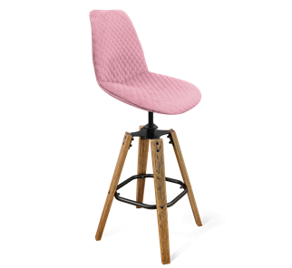Барный стул SHT-ST29-С22 / SHT-S93 (розовый зефир/браш.коричневый/черный муар) в Магадане