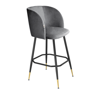 Барный стул SHT-ST33 / SHT-S148 (угольно-серый/черный муар/золото) в Магадане