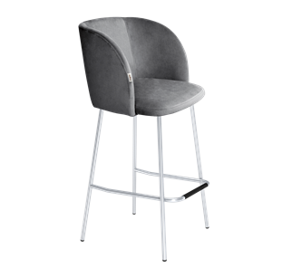 Барный стул SHT-ST33 / SHT-S29P (угольно-серый/хром лак) в Магадане