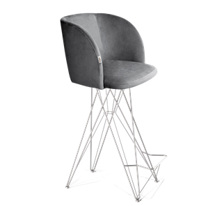 Барный стул SHT-ST33 / SHT-S66 (угольно-серый/хром лак) в Магадане