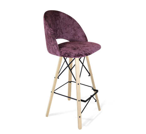 Барный стул SHT-ST34 / SHT-S80 (вишневый джем/прозрачный лак/черный) в Магадане - изображение