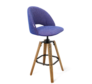 Барный стул SHT-ST34 / SHT-S93 (синий мираж/браш.коричневый/черный муар) в Магадане