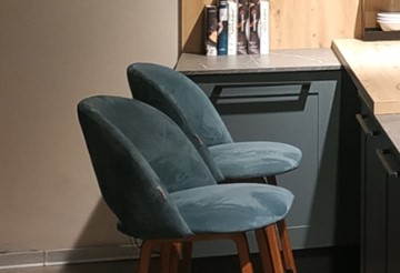 Барный стул SHT-ST34-1 / SHT-S128 (голубая пастель/хром/белый муар) в Магадане - предосмотр 6