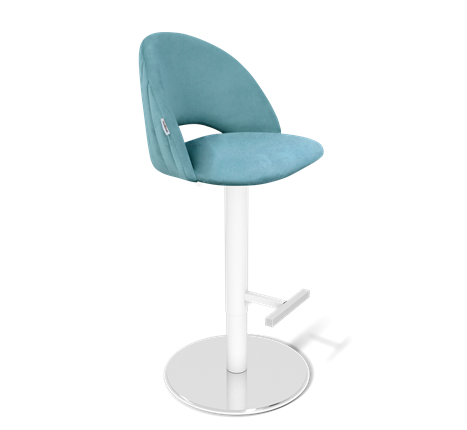 Барный стул SHT-ST34-1 / SHT-S128 (голубая пастель/хром/белый муар) в Магадане - изображение