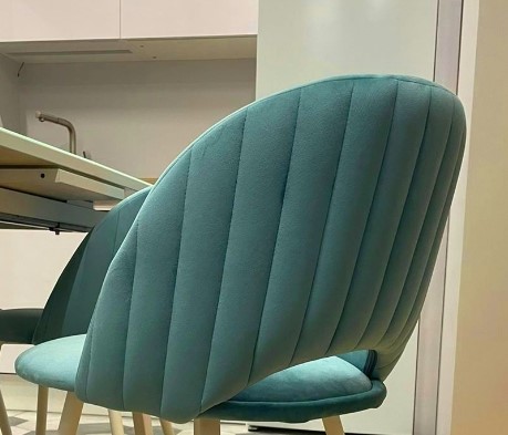 Барный стул SHT-ST34-1 / SHT-S128 (голубая пастель/хром/белый муар) в Магадане - изображение 8