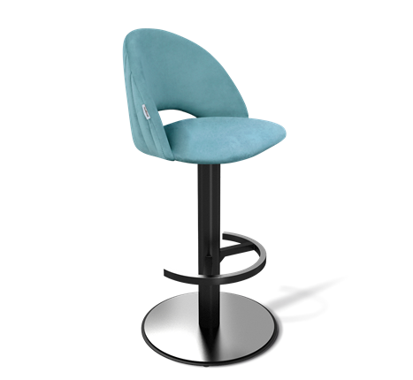 Барный стул SHT-ST34-1 / SHT-S137 (голубая пастель/стальной/черный муар) в Магадане - изображение