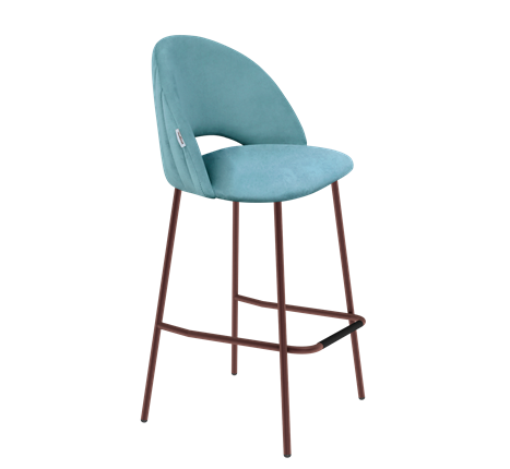 Барный стул SHT-ST34-1 / SHT-S29P (голубая пастель/медный металлик) в Магадане - изображение