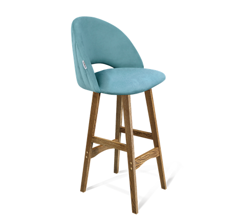 Барный стул SHT-ST34-1 / SHT-S65 (голубая пастель/дуб брашированный коричневый) в Магадане - изображение