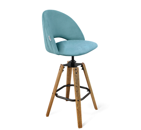 Барный стул SHT-ST34-1 / SHT-S93 (голубая пастель/браш.коричневый/черный муар) в Магадане - изображение