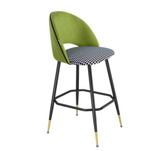 Барный стул SHT-ST34-3 / SHT-S148 (оливковый/гусиная лапка/черный муар/золото) в Магадане