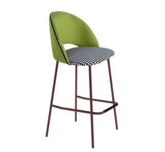 Барный стул SHT-ST34-3 / SHT-S29P (оливковый/гусиная лапка/медный металлик) в Магадане