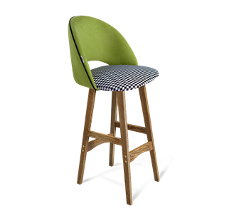 Барный стул SHT-ST34-3 / SHT-S65 (оливковый/гусиная лапка/дуб брашированный коричневый) в Магадане