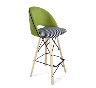 Барный стул SHT-ST34-3 / SHT-S80 (оливковый/гусиная лапка/прозрачный лак/черный) в Магадане