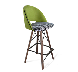 Барный стул SHT-ST34-3 / SHT-S80 (оливковый/гусиная лапка/темный орех/черный) в Магадане