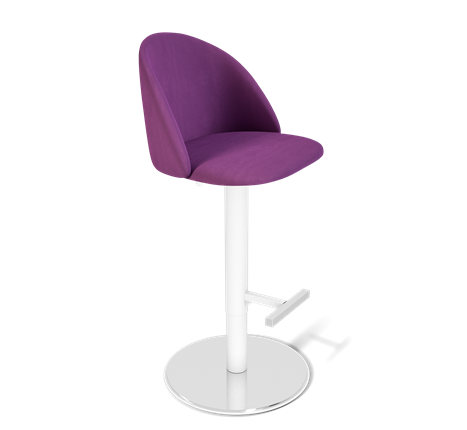 Барный стул SHT-ST35 / SHT-S128 (ягодное варенье/хром/белый муар) в Магадане - изображение