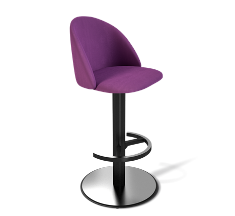 Барный стул SHT-ST35 / SHT-S137 (ягодное варенье/стальной/черный муар) в Магадане - изображение