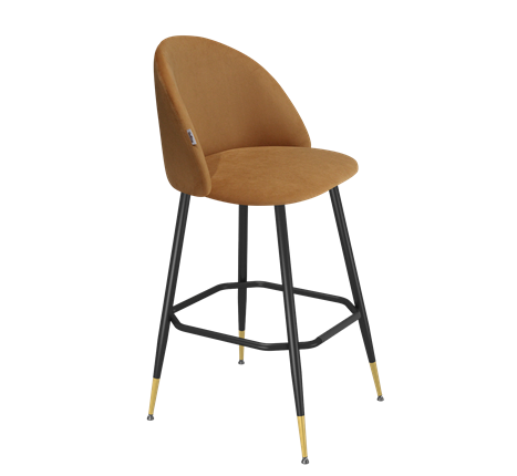 Барный стул SHT-ST35 / SHT-S148 (горчичный/черный муар/золото) в Магадане - изображение