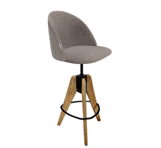 Барный стул SHT-ST35 / SHT-S92 (тростниковый сахар/браш.коричневый/черный муар) в Магадане