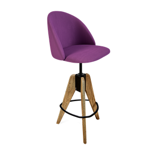 Барный стул SHT-ST35 / SHT-S92 (ягодное варенье/браш.коричневый/черный муар) в Магадане