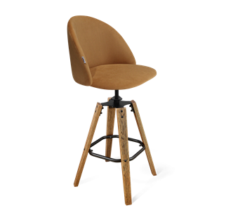 Барный стул SHT-ST35 / SHT-S93 (горчичный/браш.коричневый/черный муар) в Магадане