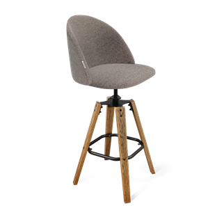 Барный стул SHT-ST35 / SHT-S93 (тростниковый сахар/браш.коричневый/черный муар) в Магадане