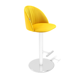 Барный стул SHT-ST35-1 / SHT-S128 (имперский жёлтый/хром/белый муар) в Магадане