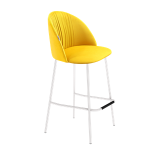 Барный стул SHT-ST35-1 / SHT-S29P (имперский жёлтый/белый муар) в Магадане