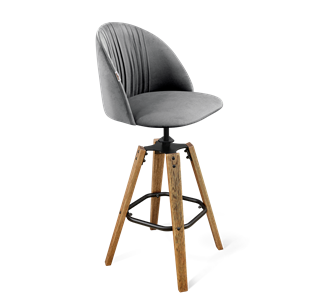 Барный стул SHT-ST35-1 / SHT-S93 (угольно-серый/браш.коричневый/черный муар) в Магадане