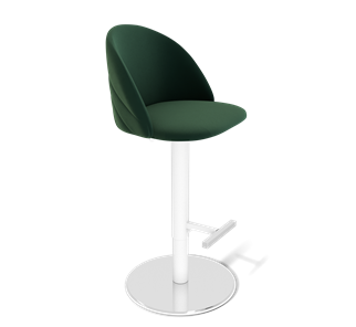 Барный стул SHT-ST35-2 / SHT-S128 (лиственно-зеленый/хром/белый муар) в Магадане