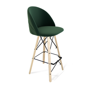 Барный стул SHT-ST35-2 / SHT-S80 (лиственно-зеленый/прозрачный лак/черный) в Магадане