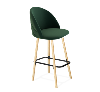 Барный стул SHT-ST35-2 / SHT-S94 (лиственно-зеленый/прозрачный лак/черный муар) в Магадане