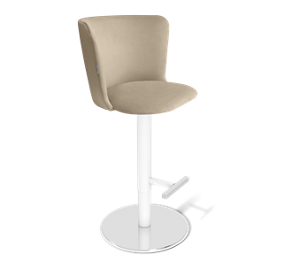 Барный стул SHT-ST36 / SHT-S128 (ванильный крем/хром/белый муар) в Магадане