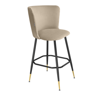 Барный стул SHT-ST36 / SHT-S148 (ванильный крем/черный муар/золото) в Магадане