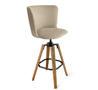 Барный стул SHT-ST36 / SHT-S93 (ванильный крем/браш.коричневый/черный муар) в Магадане