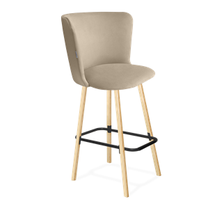 Барный стул SHT-ST36 / SHT-S94 (ванильный крем/прозрачный лак/черный муар) в Магадане