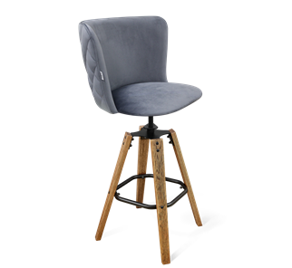 Барный стул SHT-ST36-3 / SHT-S93 (нейтральный серый/браш.коричневый/черный муар) в Магадане
